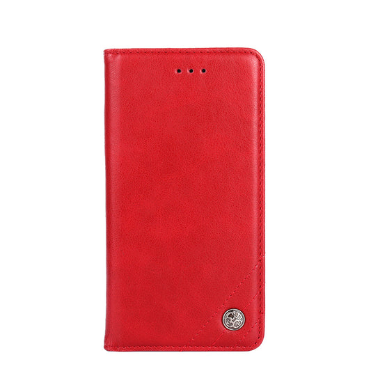 Leather Wallet Phone Case without Magnetic Buckle for Samsung Galaxy S20 Ultra - Red
