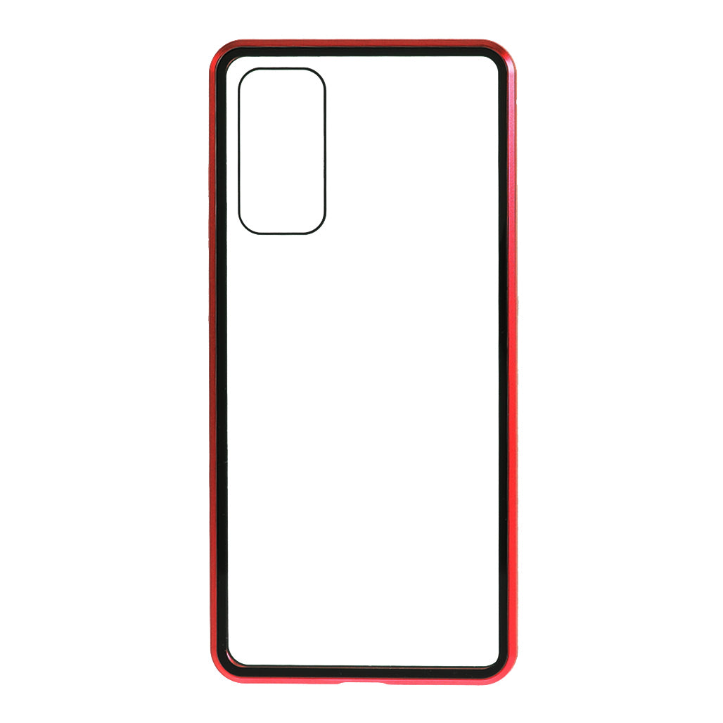 Cover for Samsung Galaxy S20 FE/S20 Fan Edition/S20 FE 5G/S20 Fan Edition 5G/S20 Lite/S20 FE 2022, All-inclusive Detachable Metal + Two-sided Tempered Glass Case (No Fingerprint Unlocked) - Red