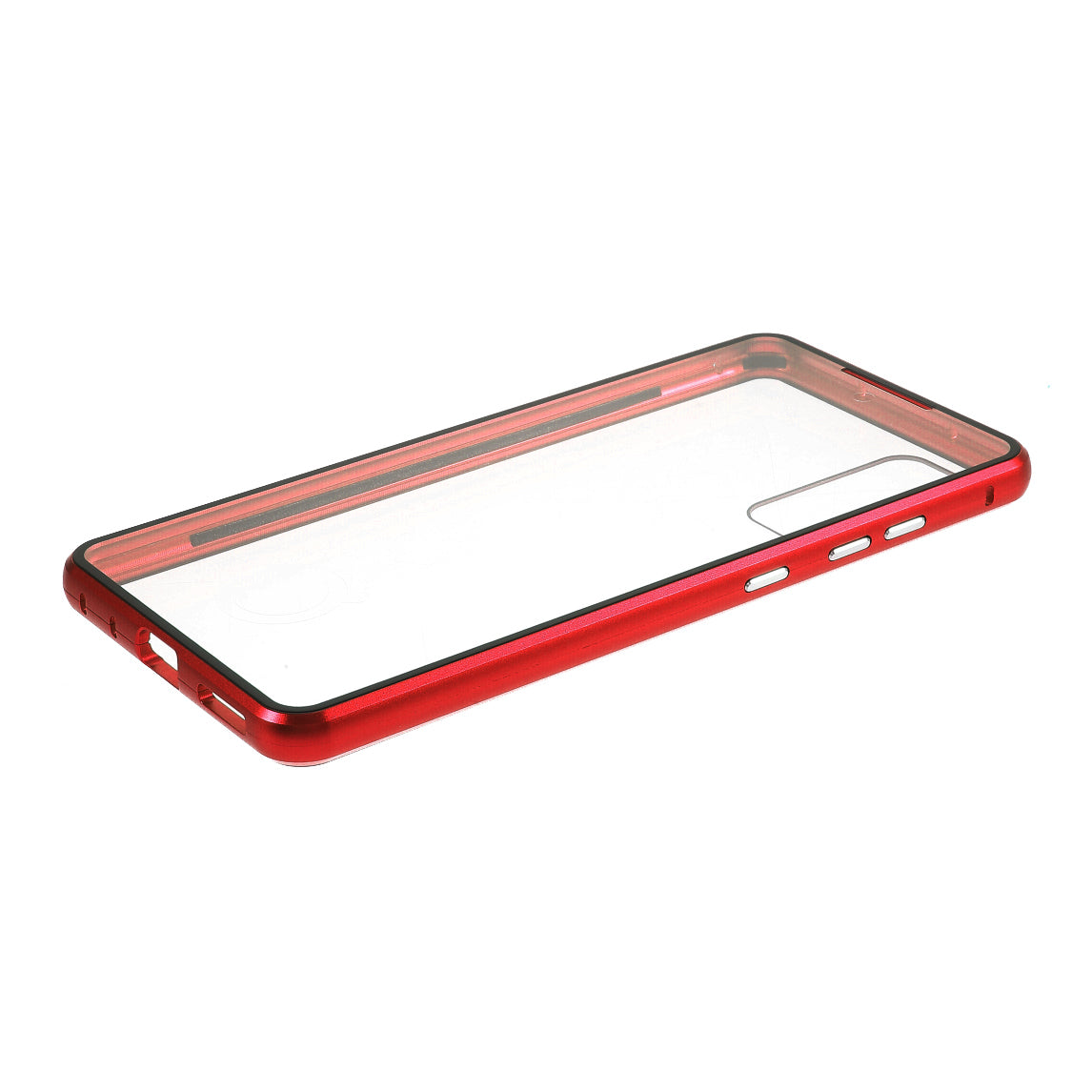 Cover for Samsung Galaxy S20 FE/S20 Fan Edition/S20 FE 5G/S20 Fan Edition 5G/S20 Lite/S20 FE 2022, All-inclusive Detachable Metal + Two-sided Tempered Glass Case (No Fingerprint Unlocked) - Red