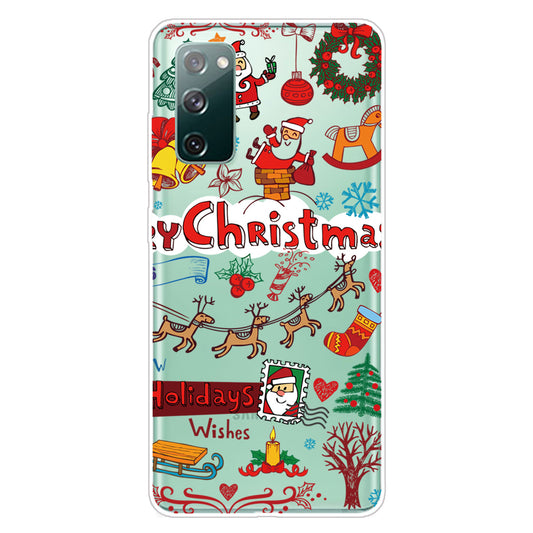 Christmas Theme Painting TPU Cell Phone Case for Samsung Galaxy S20 FE/S20 Fan Edition/S20 FE 5G/S20 Fan Edition 5G/S20 Lite - Christmas Stickers