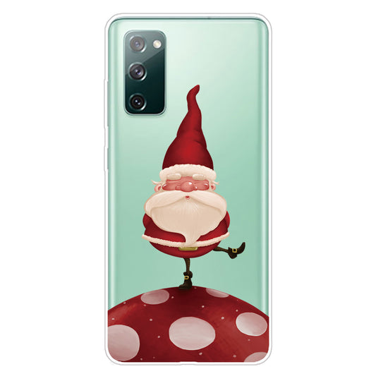Christmas Theme Painting TPU Cell Phone Case for Samsung Galaxy S20 FE/S20 Fan Edition/S20 FE 5G/S20 Fan Edition 5G/S20 Lite - Standing Santa