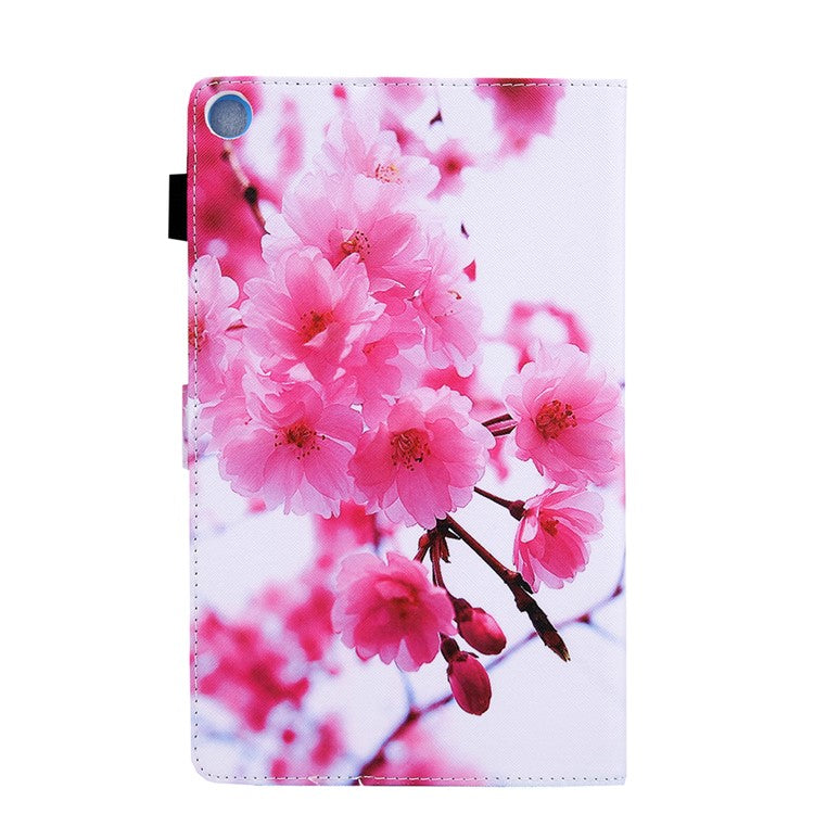 Patterned Stand Leather Protector Case for Samsung Galaxy Tab A 10.1 (2019) SM-T510/T515 - Plum Blossom