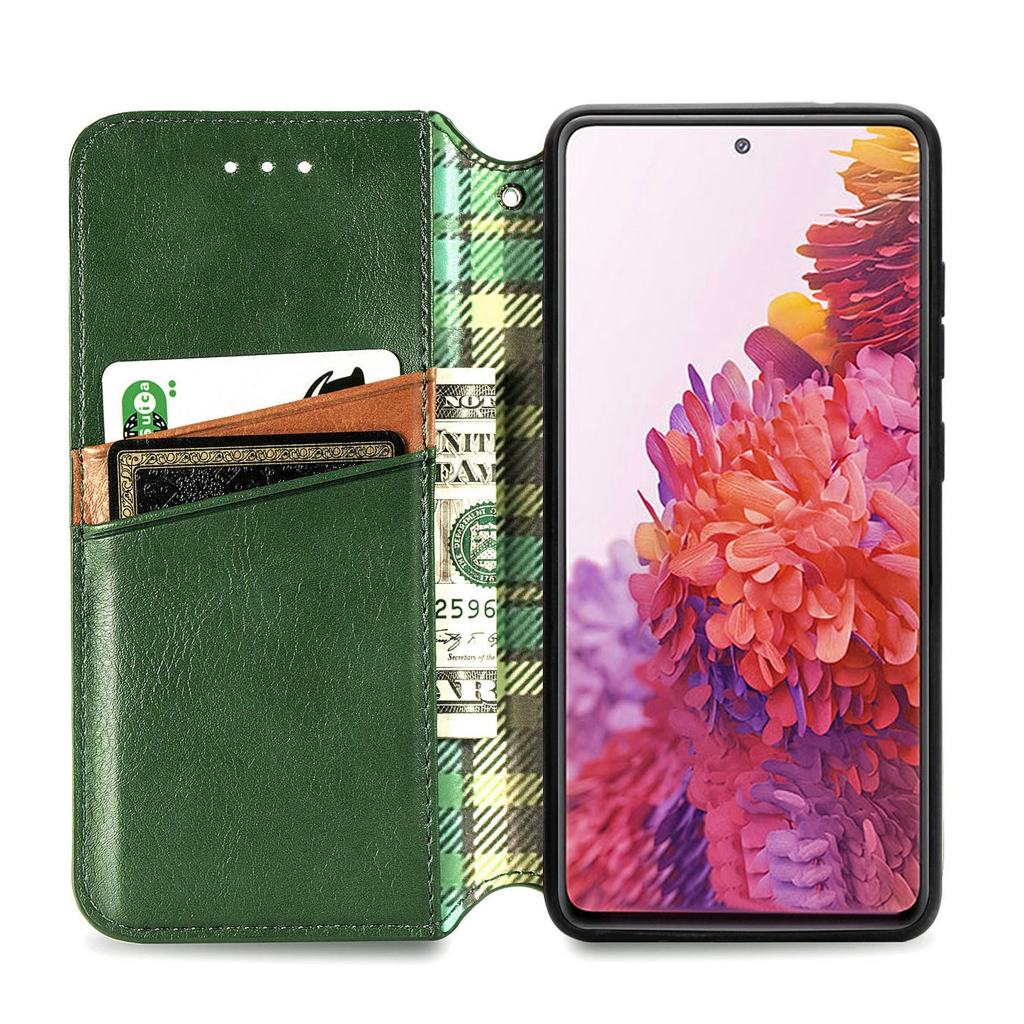Auto-absorbed Diamond Texture PU Leather Cover for Samsung Galaxy S20 FE/S20 Fan Edition/S20 FE 5G/S20 Fan Edition 5G/S20 Lite/S20 FE 2022 - Green