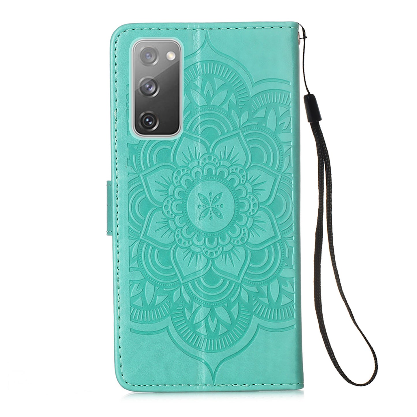 For Samsung Galaxy S20 FE/S20 Fan Edition/S20 FE 5G/S20 Fan Edition 5G/S20 Lite/S20 FE 2022 Dreamcatcher Imprinting Leather Wallet Cell Phone Cover Shell - Green