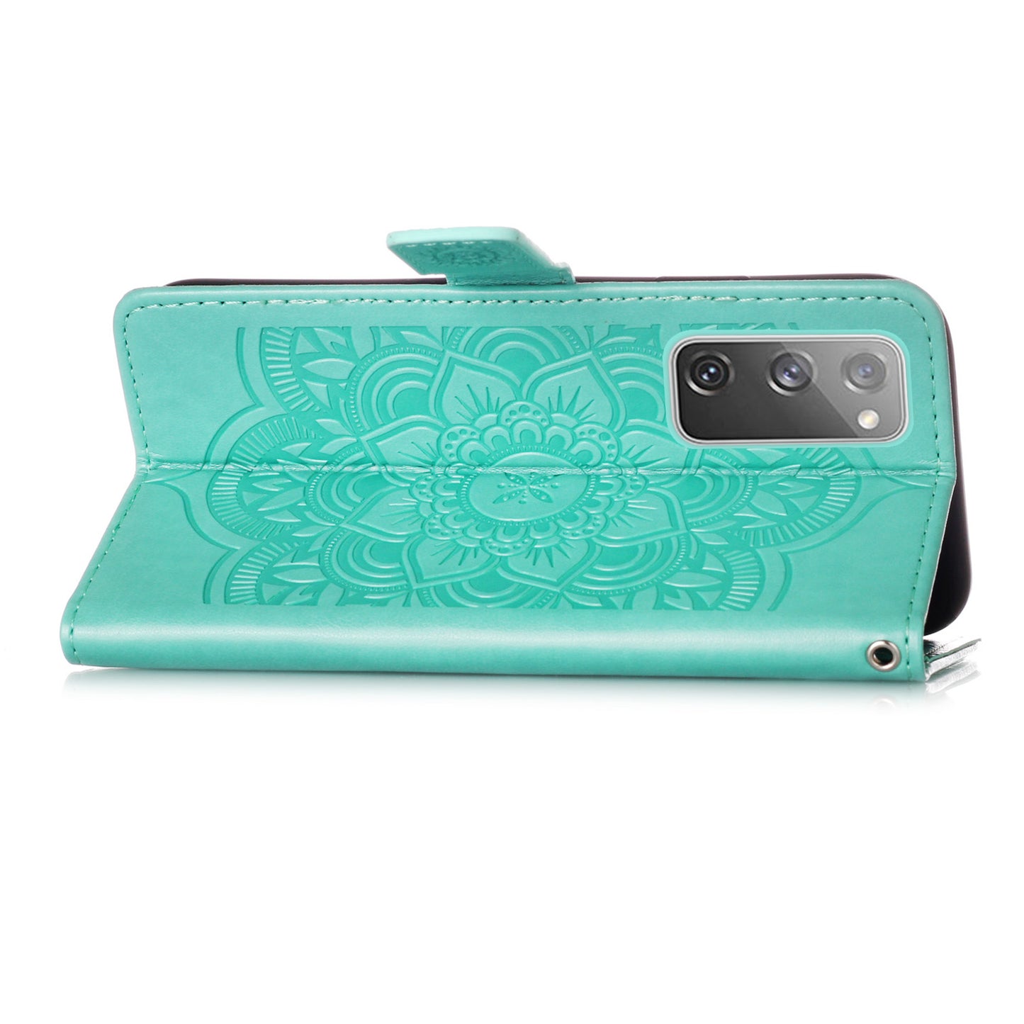 For Samsung Galaxy S20 FE/S20 Fan Edition/S20 FE 5G/S20 Fan Edition 5G/S20 Lite/S20 FE 2022 Dreamcatcher Imprinting Leather Wallet Cell Phone Cover Shell - Green