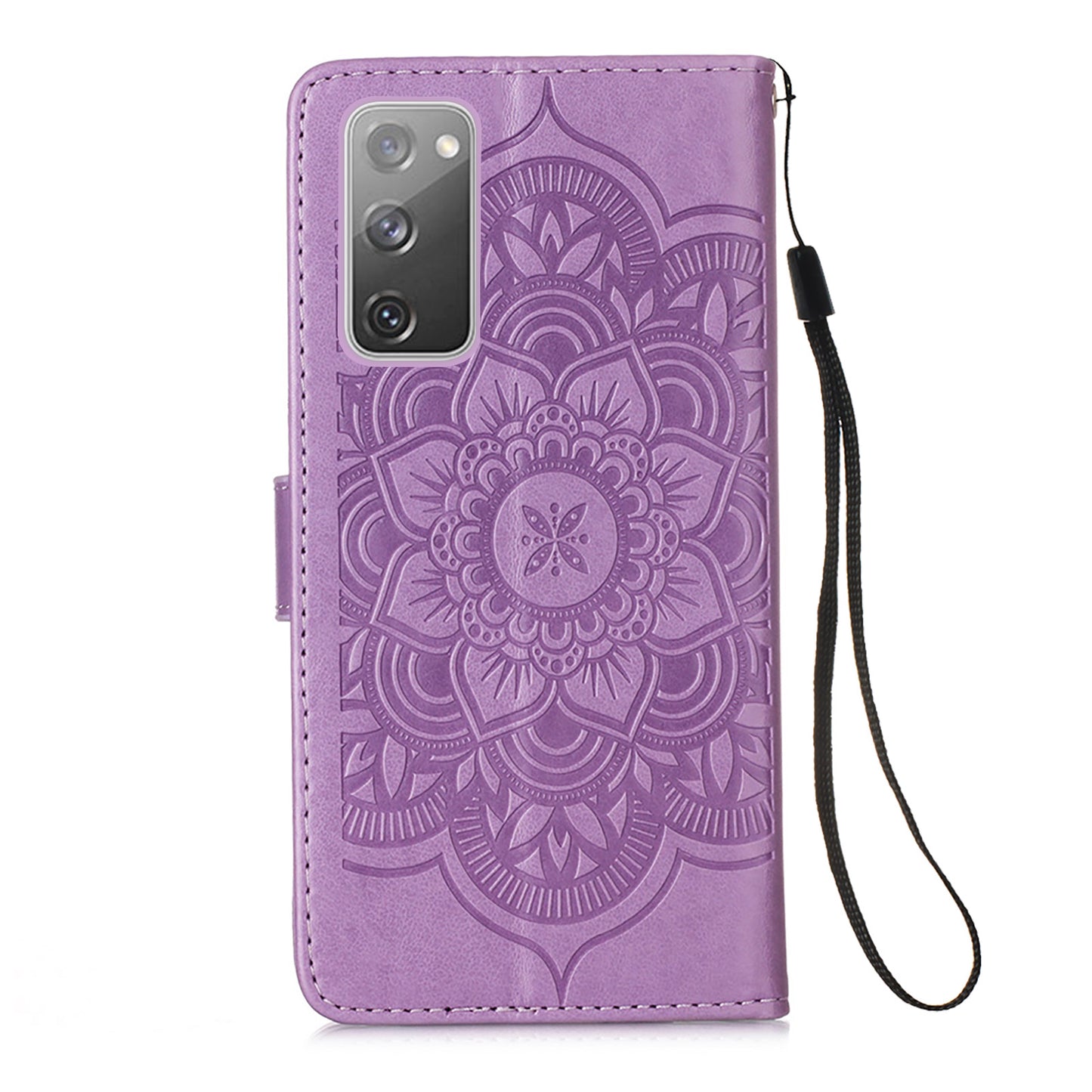 For Samsung Galaxy S20 FE/S20 Fan Edition/S20 FE 5G/S20 Fan Edition 5G/S20 Lite/S20 FE 2022 Dreamcatcher Imprinting Leather Wallet Cell Phone Cover Shell - Light Purple
