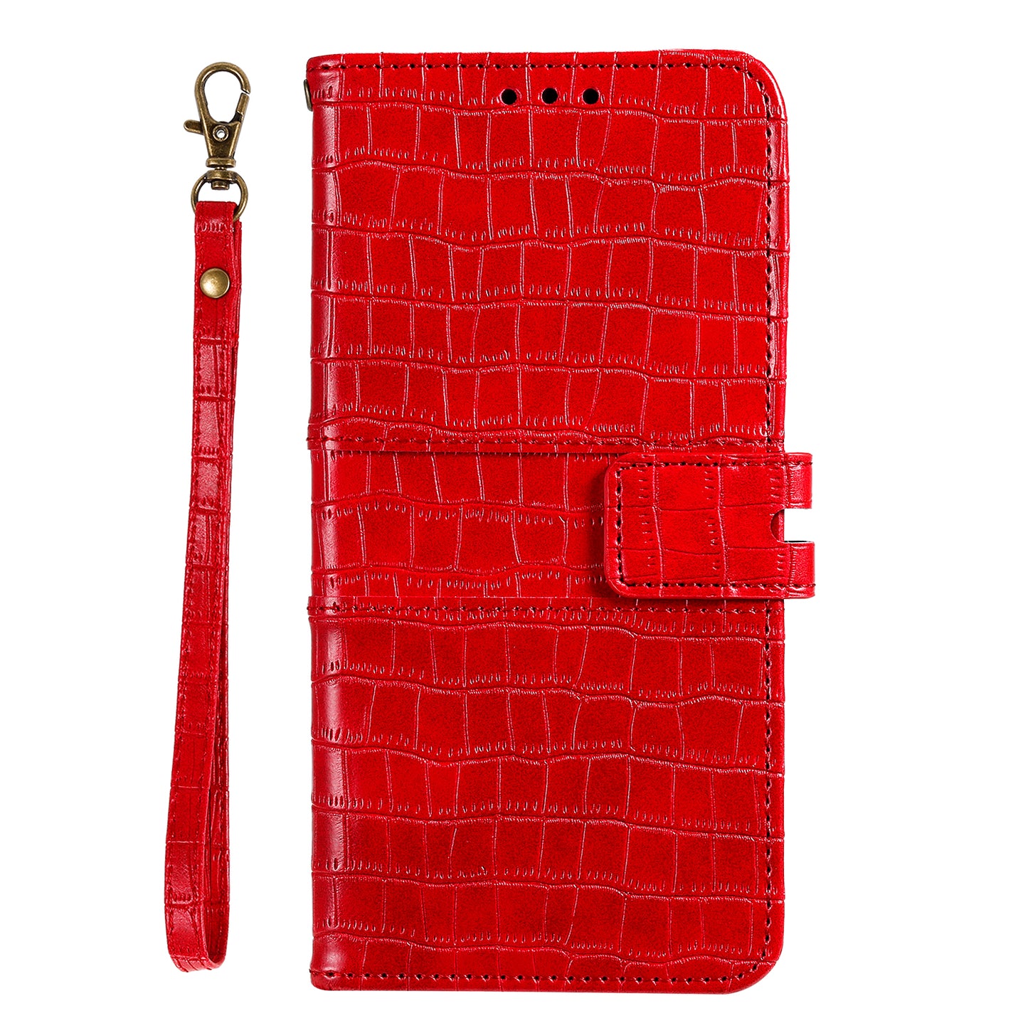 For Samsung Galaxy S20 FE/S20 Fan Edition/S20 FE 5G/S20 Fan Edition 5G/S20 Lite/S20 FE 2022 Crocodile Skin PU Leather Wallet Phone Case - Red