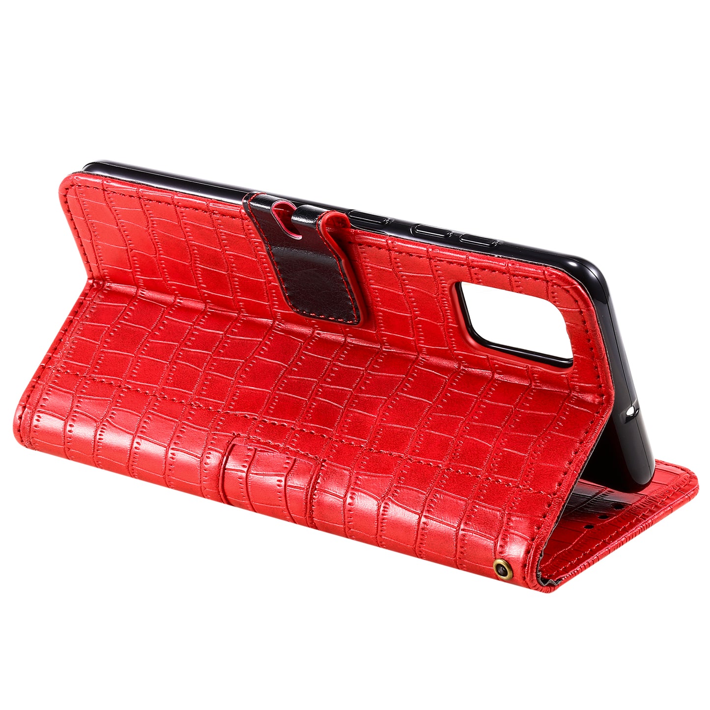 For Samsung Galaxy S20 FE/S20 Fan Edition/S20 FE 5G/S20 Fan Edition 5G/S20 Lite/S20 FE 2022 Crocodile Skin PU Leather Wallet Phone Case - Red
