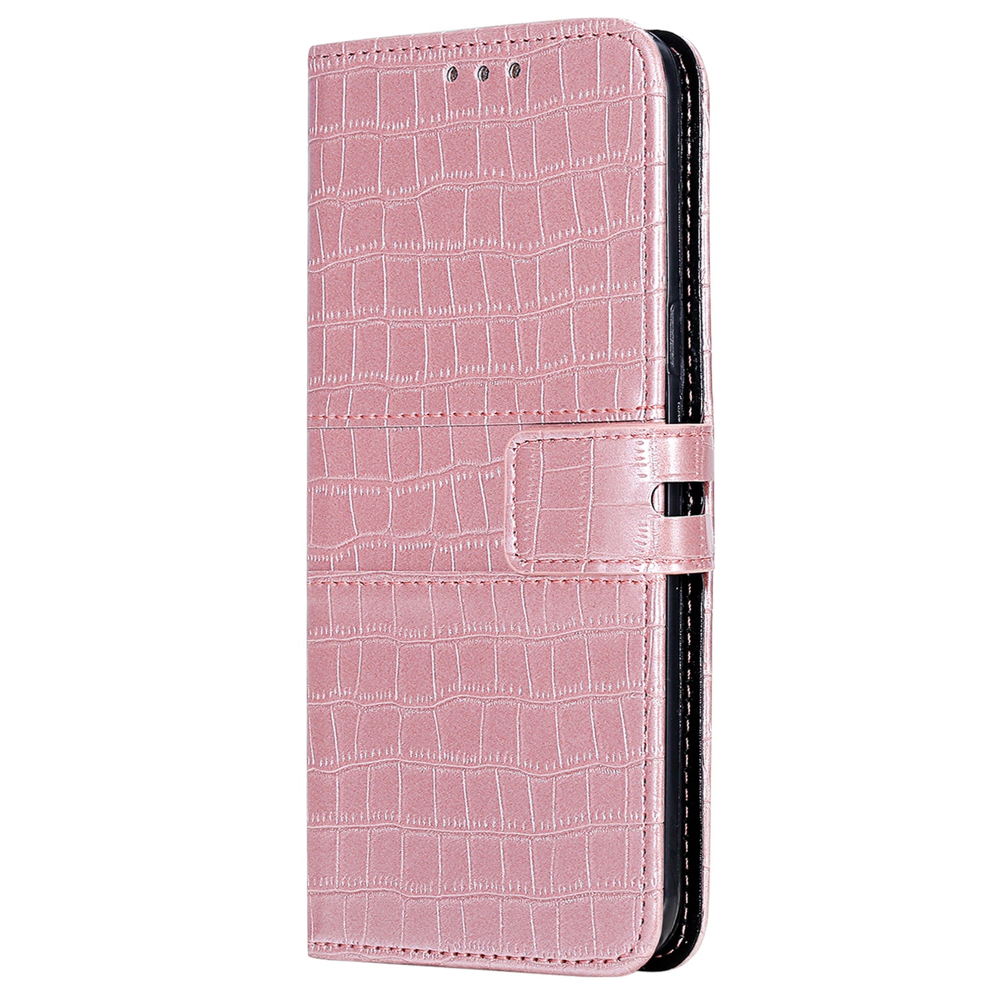 For Samsung Galaxy S20 FE/S20 Fan Edition/S20 FE 5G/S20 Fan Edition 5G/S20 Lite/S20 FE 2022 Crocodile Skin PU Leather Wallet Phone Case - Rose Gold