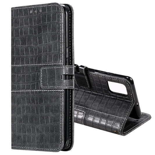 For Samsung Galaxy S20 FE/S20 Fan Edition/S20 FE 5G/S20 Fan Edition 5G/S20 Lite/S20 FE 2022 Crocodile Skin PU Leather Wallet Phone Case - Grey