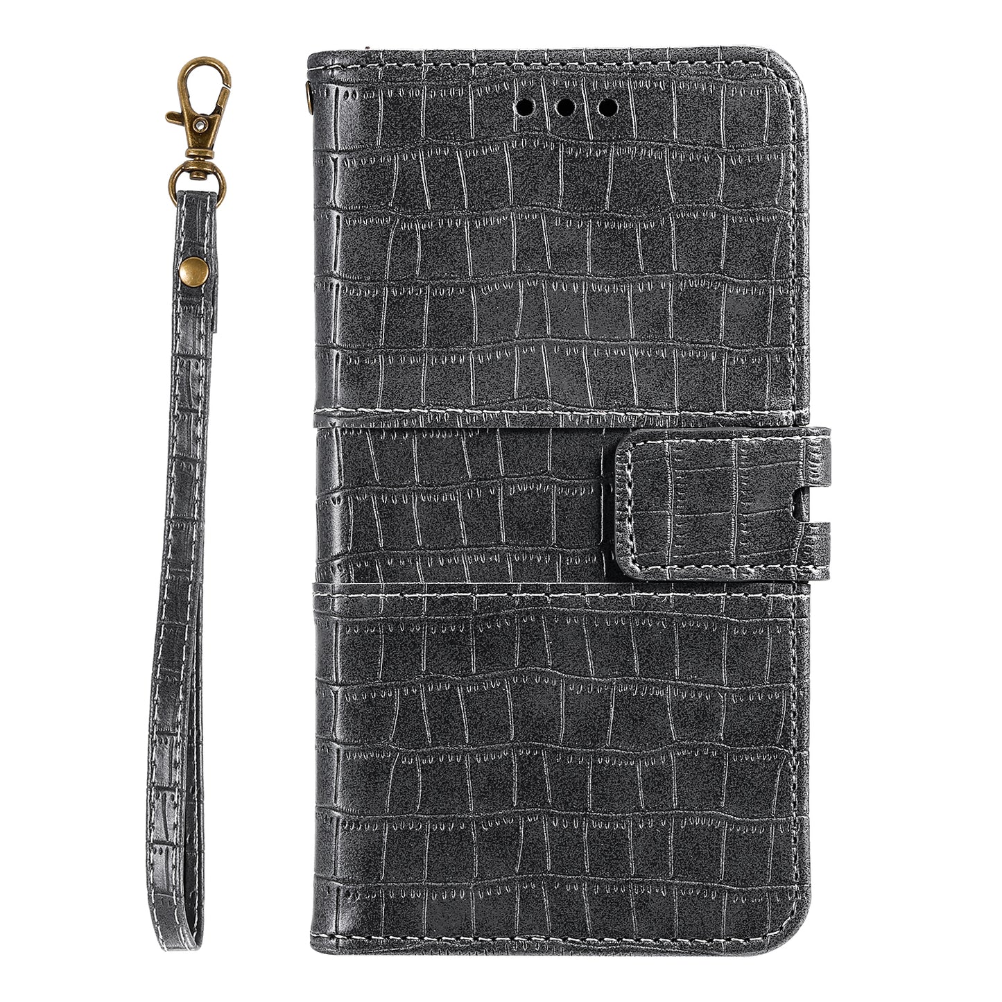 For Samsung Galaxy S20 FE/S20 Fan Edition/S20 FE 5G/S20 Fan Edition 5G/S20 Lite/S20 FE 2022 Crocodile Skin PU Leather Wallet Phone Case - Grey