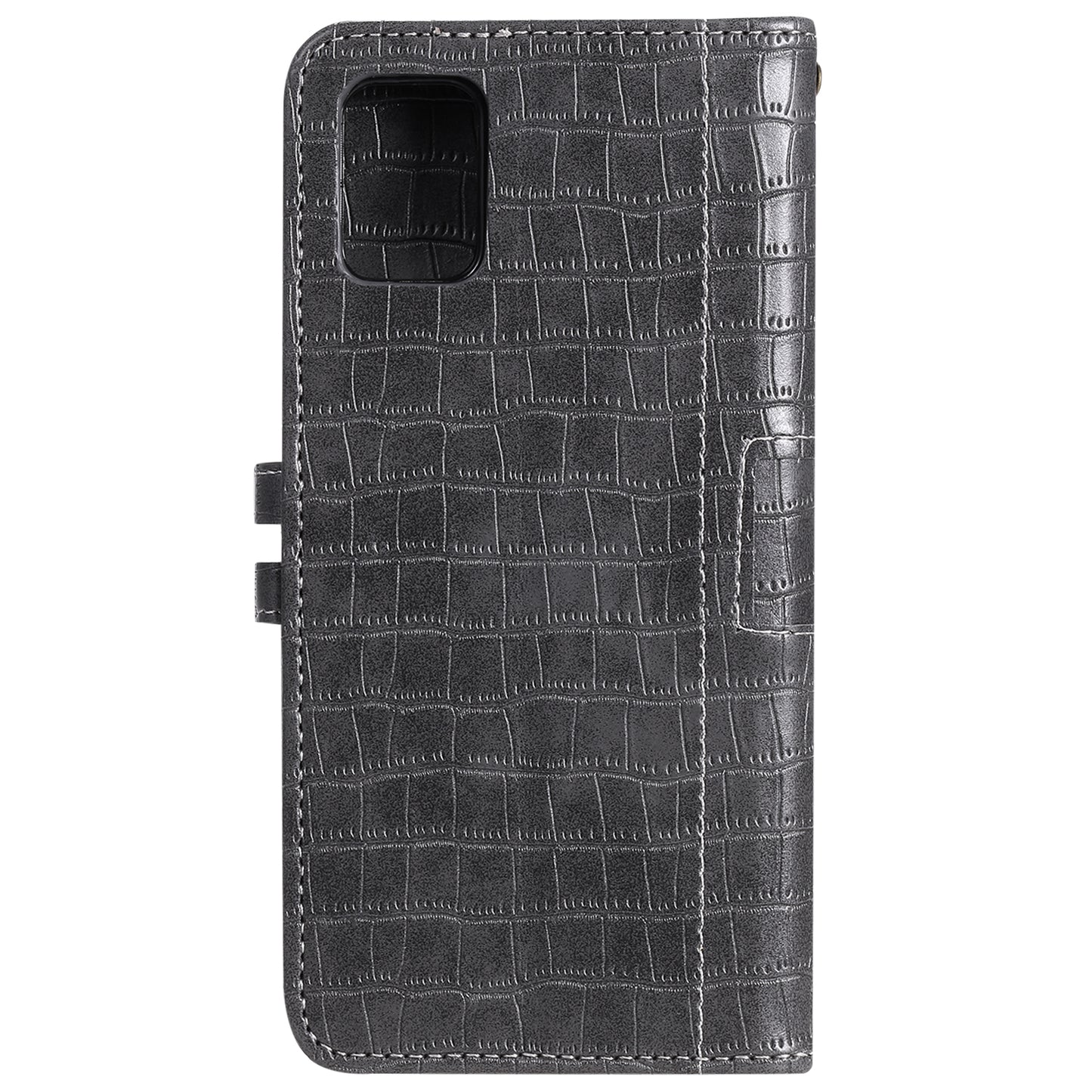 For Samsung Galaxy S20 FE/S20 Fan Edition/S20 FE 5G/S20 Fan Edition 5G/S20 Lite/S20 FE 2022 Crocodile Skin PU Leather Wallet Phone Case - Grey
