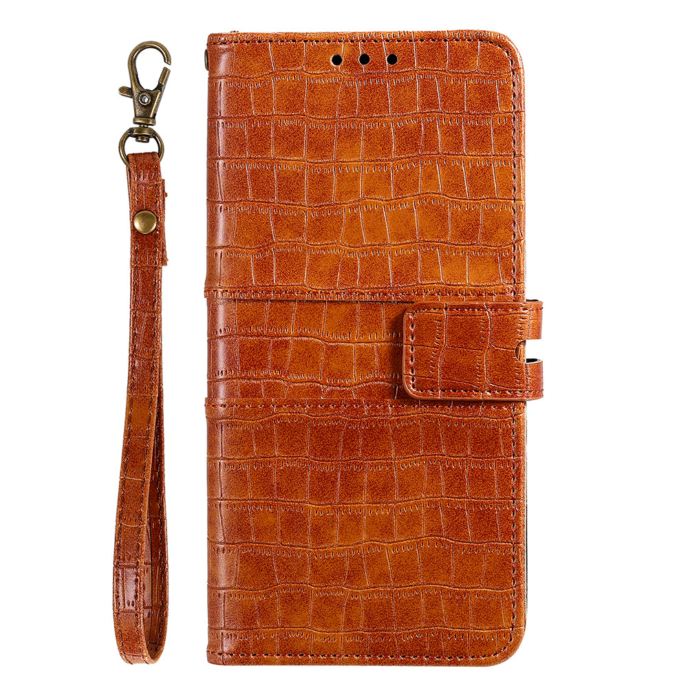 For Samsung Galaxy S20 FE/S20 Fan Edition/S20 FE 5G/S20 Fan Edition 5G/S20 Lite/S20 FE 2022 Crocodile Skin PU Leather Wallet Phone Case - Brown