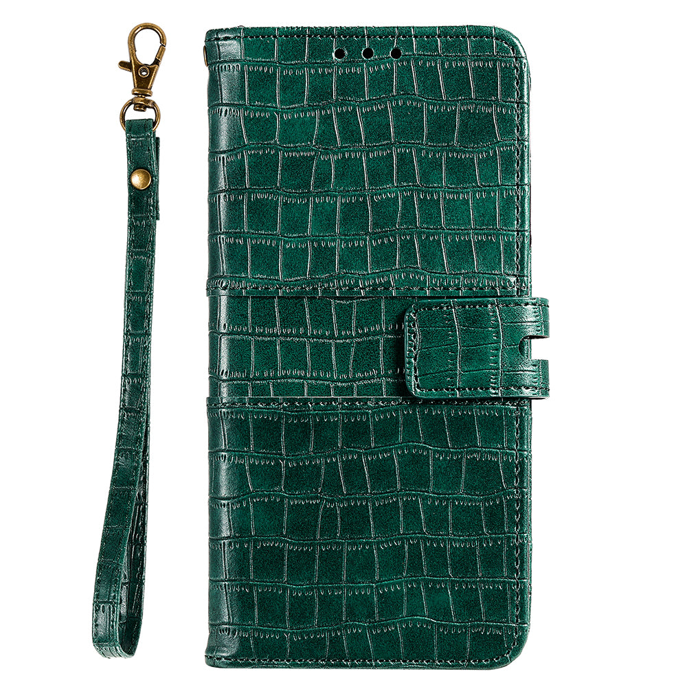 For Samsung Galaxy S20 FE/S20 Fan Edition/S20 FE 5G/S20 Fan Edition 5G/S20 Lite/S20 FE 2022 Crocodile Skin PU Leather Wallet Phone Case - Green
