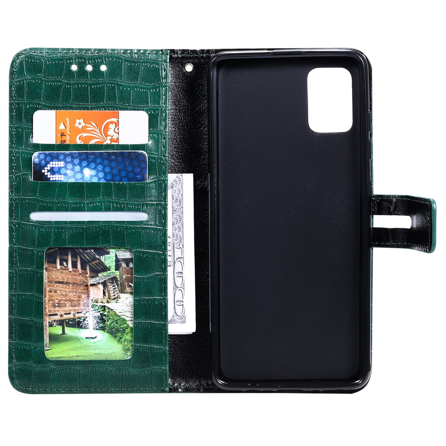 For Samsung Galaxy S20 FE/S20 Fan Edition/S20 FE 5G/S20 Fan Edition 5G/S20 Lite/S20 FE 2022 Crocodile Skin PU Leather Wallet Phone Case - Green