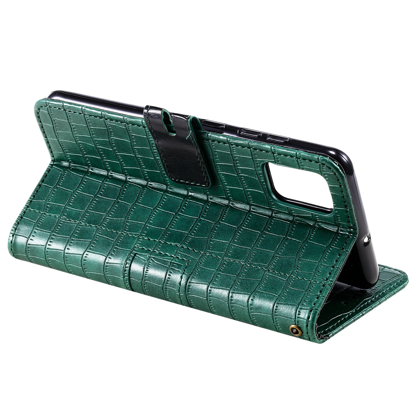 For Samsung Galaxy S20 FE/S20 Fan Edition/S20 FE 5G/S20 Fan Edition 5G/S20 Lite/S20 FE 2022 Crocodile Skin PU Leather Wallet Phone Case - Green