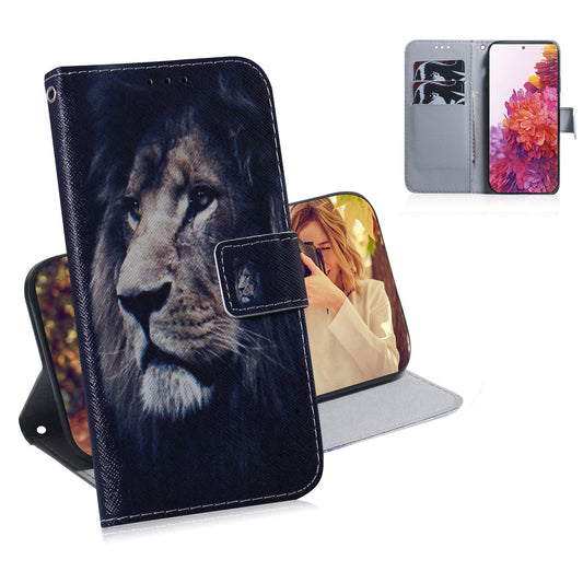 For Samsung Galaxy S20 FE/S20 Fan Edition/S20 FE 5G/S20 Fan Edition 5G/S20 Lite/S20 FE 2022 Pattern Printing Wallet Leather Phone Case - Lion