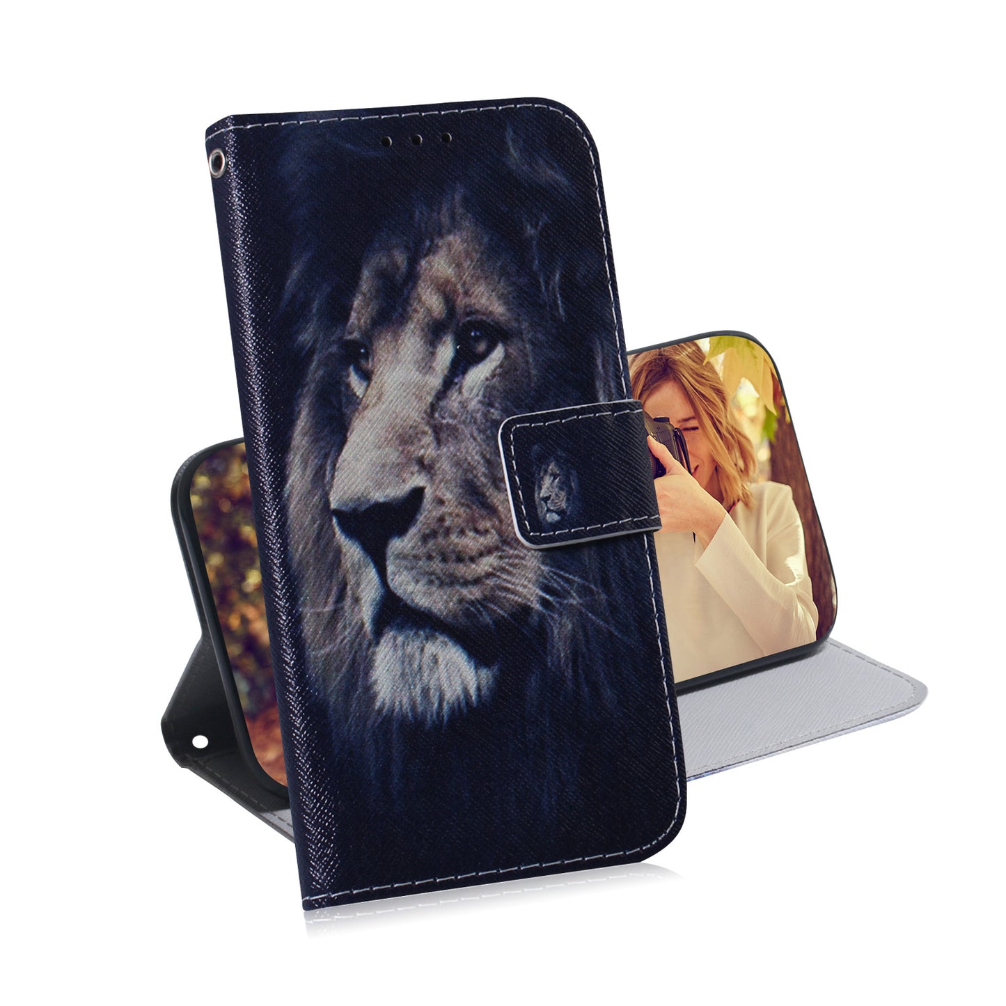 For Samsung Galaxy S20 FE/S20 Fan Edition/S20 FE 5G/S20 Fan Edition 5G/S20 Lite/S20 FE 2022 Pattern Printing Wallet Leather Phone Case - Lion