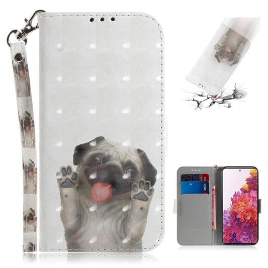 For Samsung Galaxy S20 FE/S20 Fan Edition/S20 FE 5G/S20 Fan Edition 5G/S20 Lite/S20 FE 2022 Light Spot Decor Pattern Printing Wallet Stand Leather Phone Case with Strap - Dog