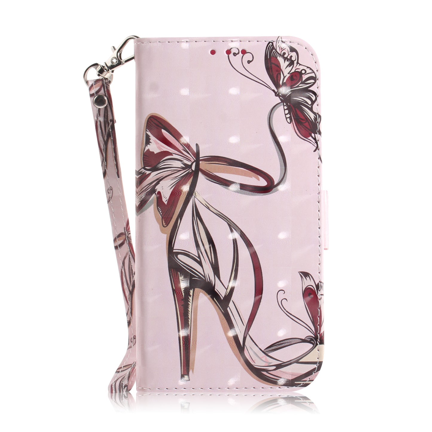 For Samsung Galaxy S20 FE/S20 Fan Edition/S20 FE 5G/S20 Fan Edition 5G/S20 Lite/S20 FE 2022 Light Spot Decor Pattern Printing Wallet Stand Leather Phone Case with Strap - High-heeled Shoe