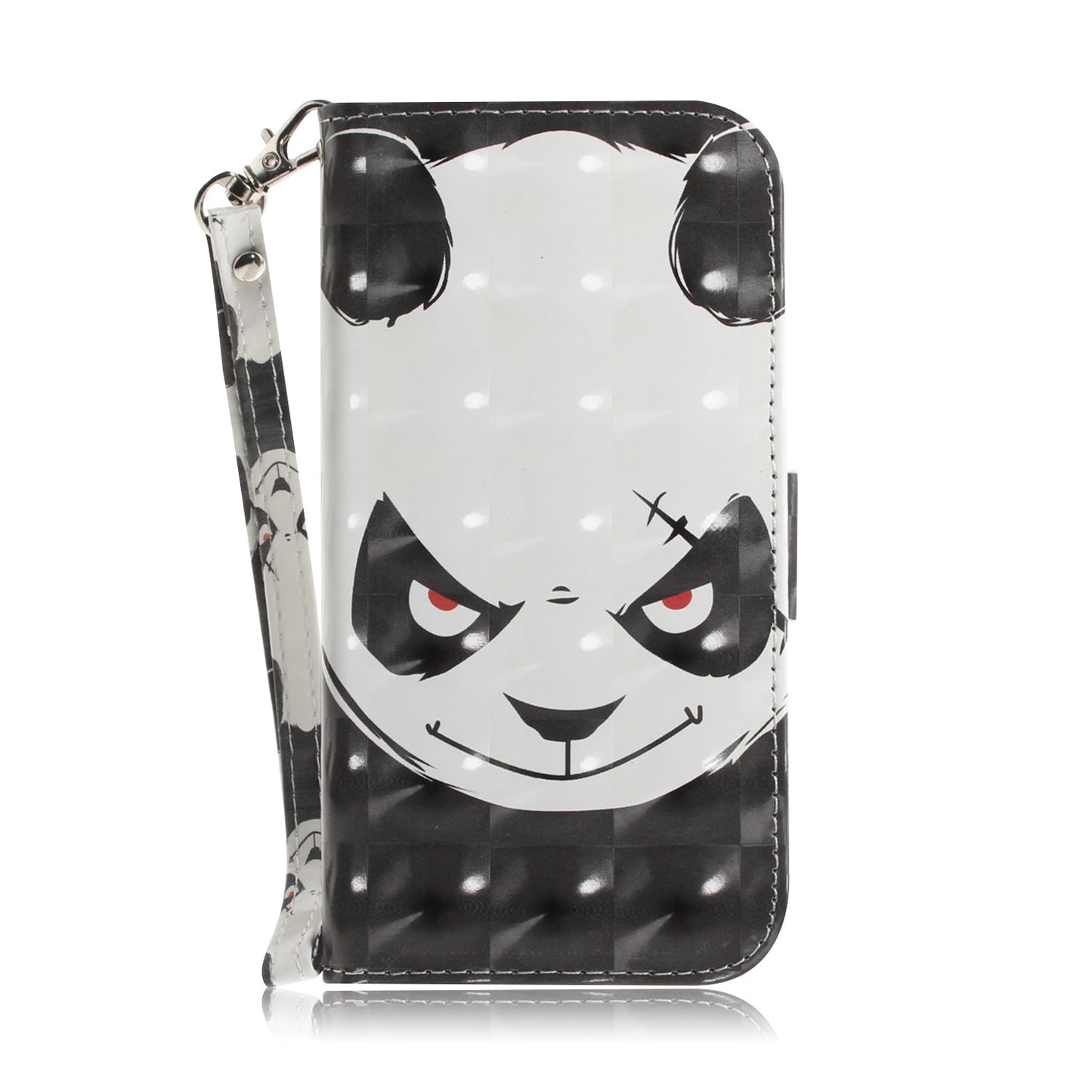 For Samsung Galaxy S20 FE/S20 Fan Edition/S20 FE 5G/S20 Fan Edition 5G/S20 Lite/S20 FE 2022 Light Spot Decor Pattern Printing Wallet Stand Leather Phone Case with Strap - Angry Panda