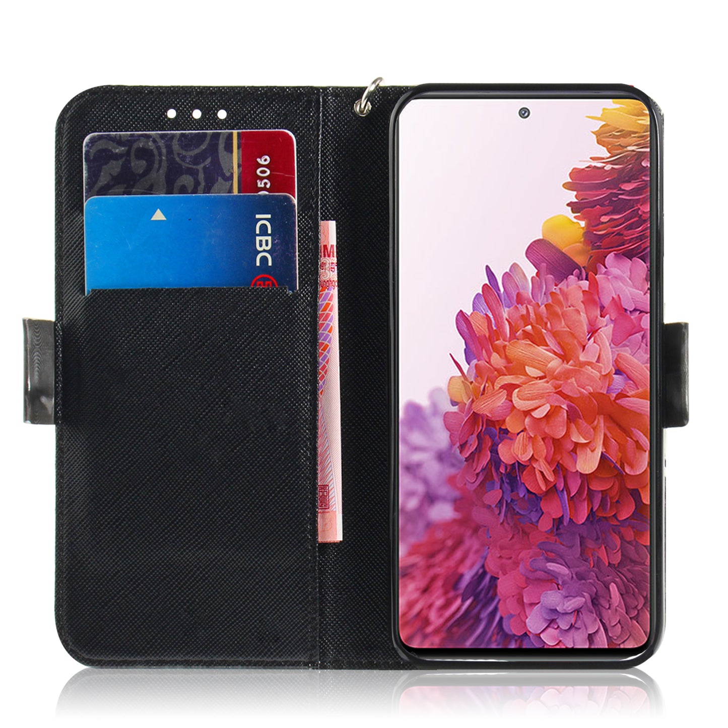 For Samsung Galaxy S20 FE/S20 Fan Edition/S20 FE 5G/S20 Fan Edition 5G/S20 Lite/S20 FE 2022 Light Spot Decor Pattern Printing Wallet Stand Leather Phone Case with Strap - Angry Panda
