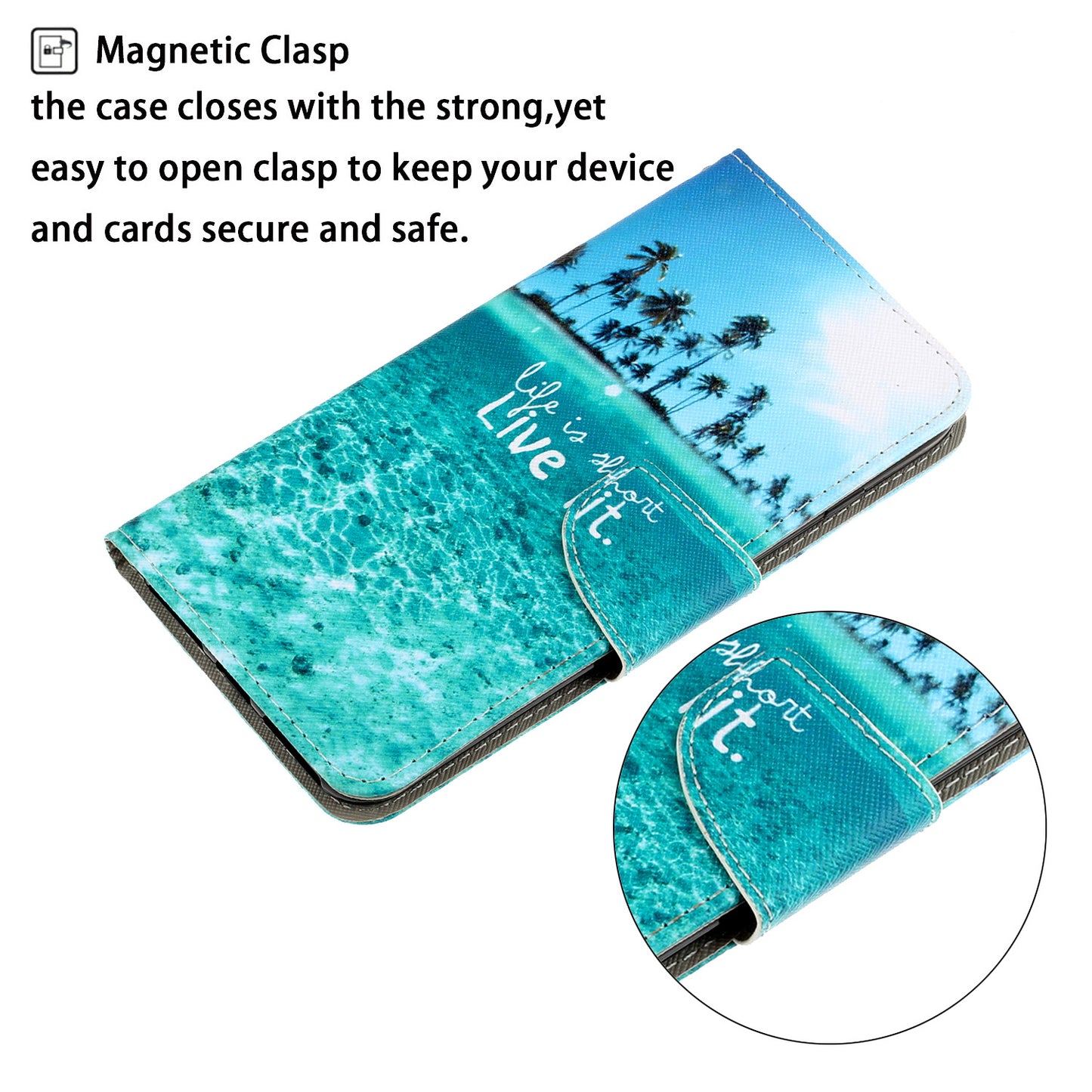 For Samsung Galaxy S20 FE/Fan Edition/S20 FE 5G/Fan Edition 5G/S20 Lite/S20 FE 2022 Pattern Printing Flip Leather Wallet Protective Case - Sea