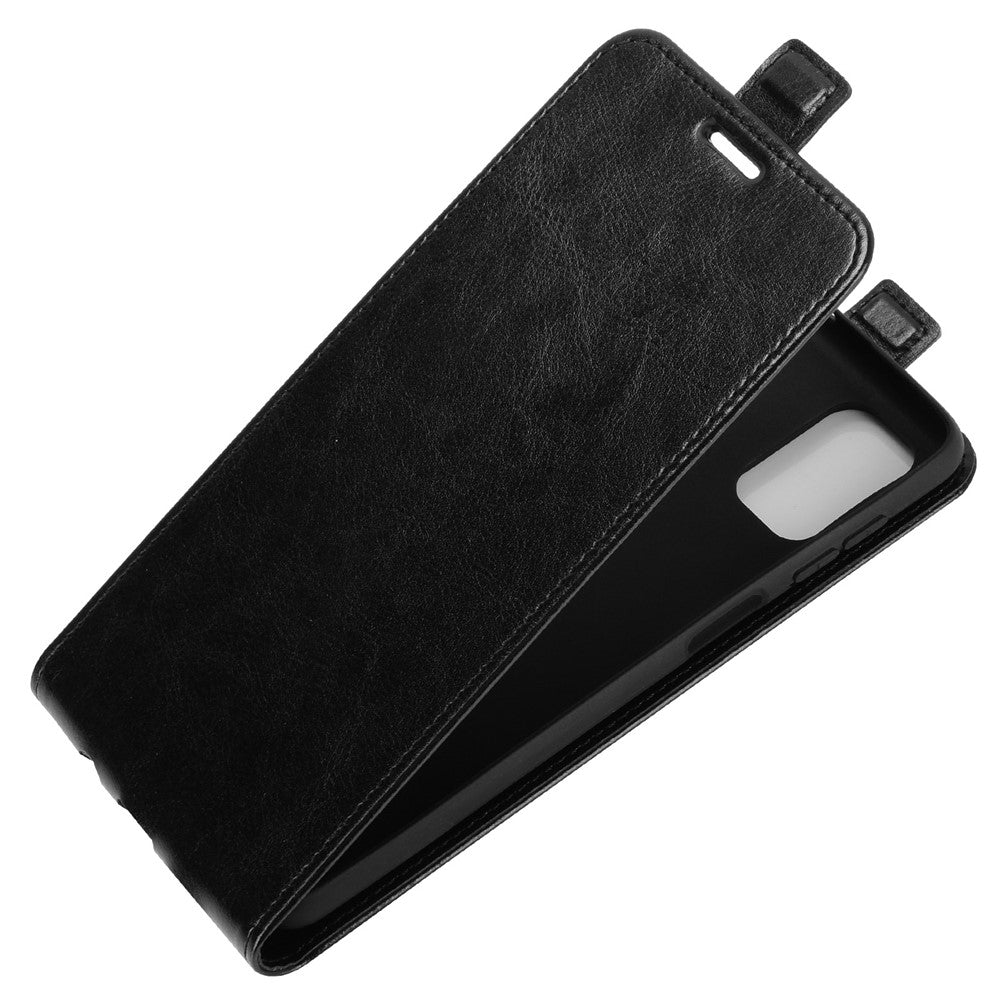 Crazy Horse Vertical Flip Phone Protective Shell for Samsung Galaxy M51 - Black