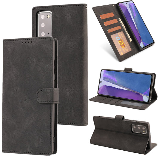 For Samsung Galaxy S20 FE/S20 Fan Edition/S20 FE 5G/S20 Fan Edition 5G/S20 Lite/S20 FE 2022 Classic Style PU Leather Phone Cover Shell with Wallet and Stand - Black