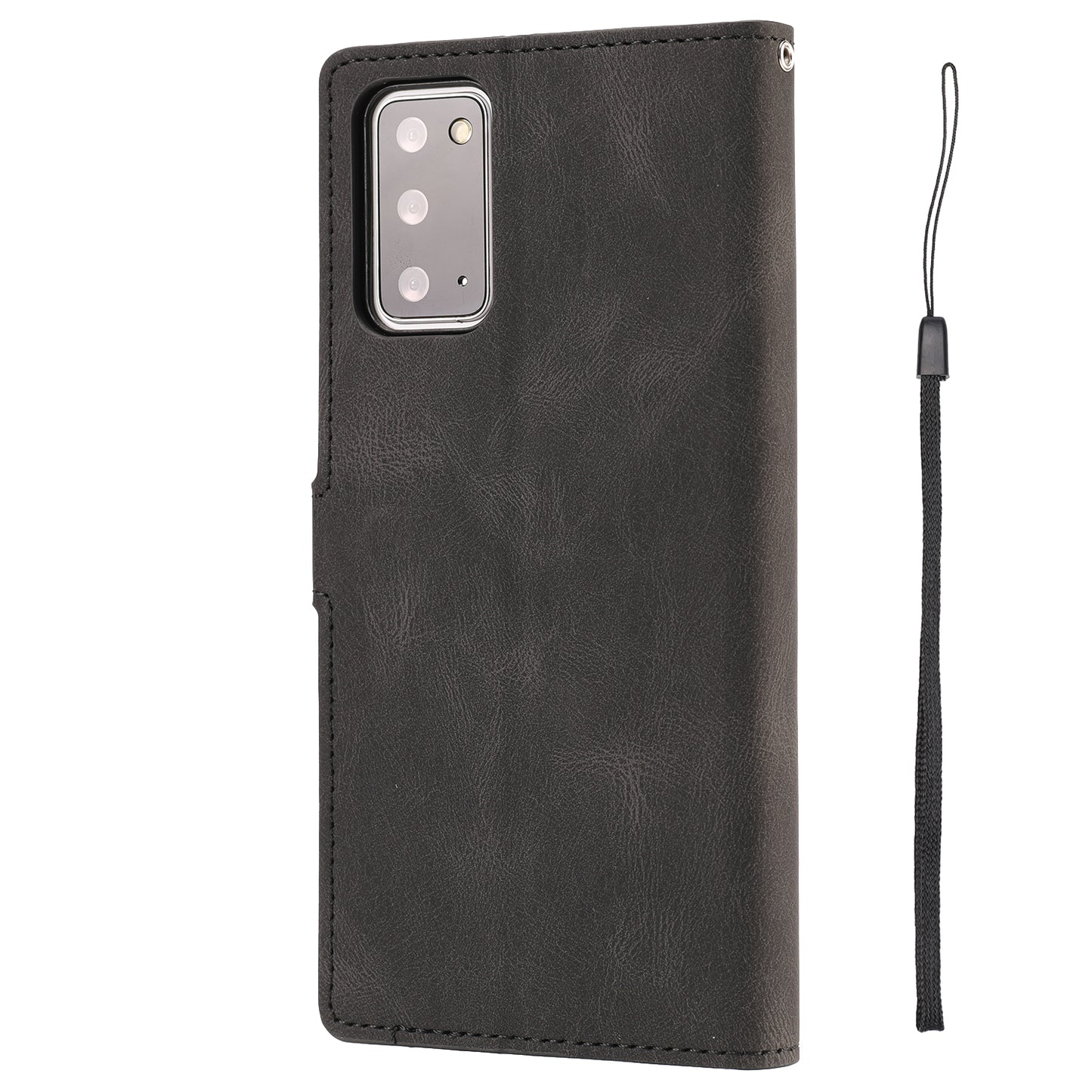 For Samsung Galaxy S20 FE/S20 Fan Edition/S20 FE 5G/S20 Fan Edition 5G/S20 Lite/S20 FE 2022 Classic Style PU Leather Phone Cover Shell with Wallet and Stand - Black