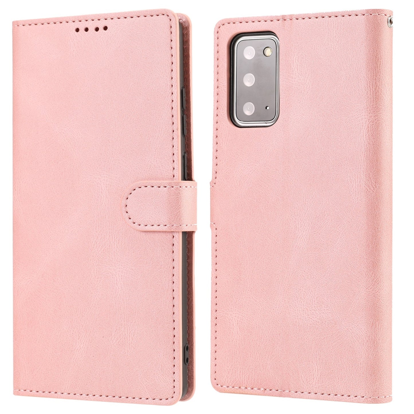 For Samsung Galaxy S20 FE/S20 Fan Edition/S20 FE 5G/S20 Fan Edition 5G/S20 Lite/S20 FE 2022 Classic Style PU Leather Phone Cover Shell with Wallet and Stand - Pink
