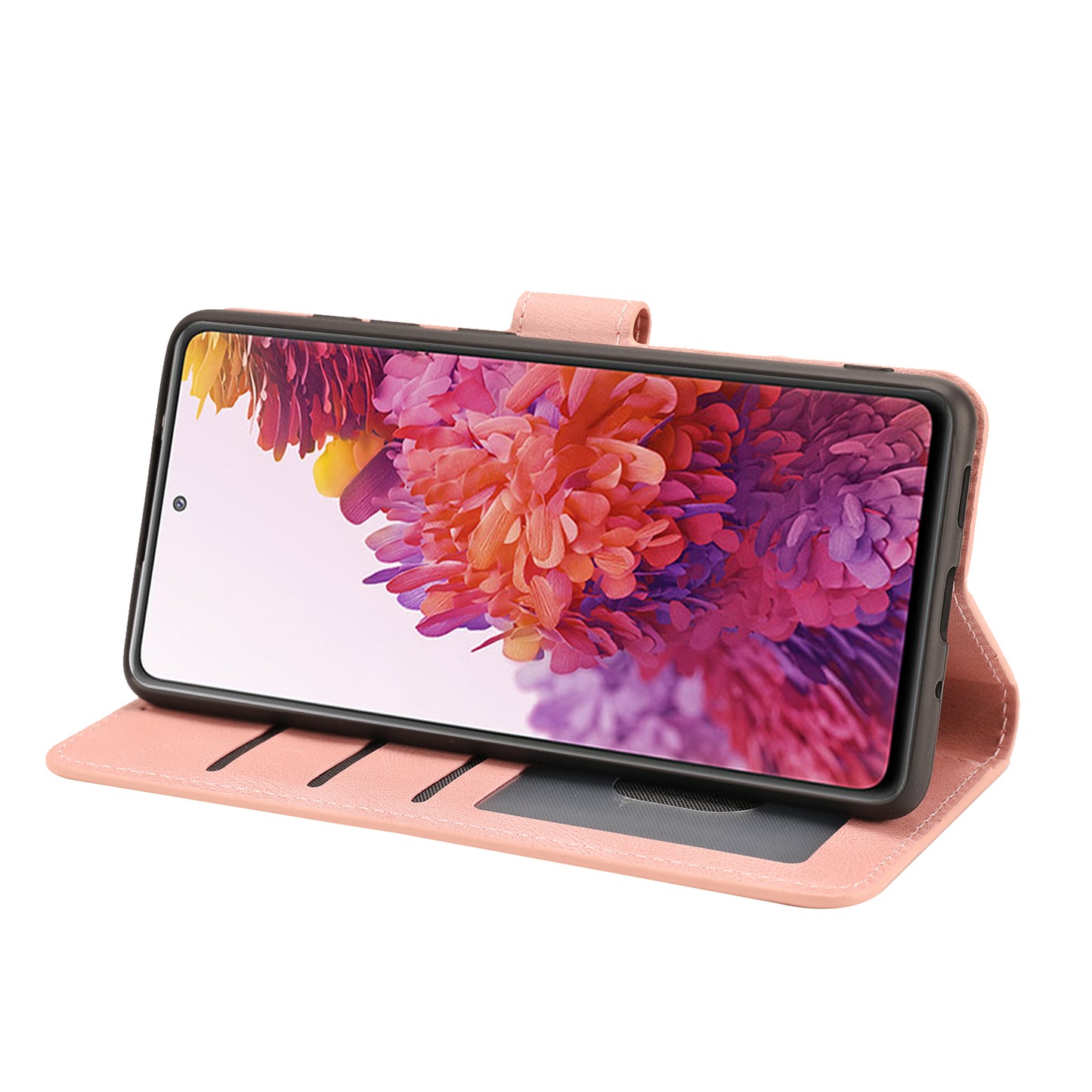 For Samsung Galaxy S20 FE/S20 Fan Edition/S20 FE 5G/S20 Fan Edition 5G/S20 Lite/S20 FE 2022 Classic Style PU Leather Phone Cover Shell with Wallet and Stand - Pink