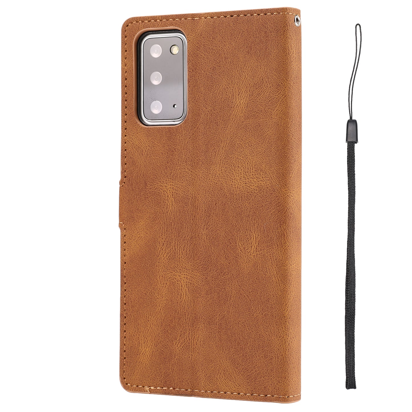For Samsung Galaxy S20 FE/S20 Fan Edition/S20 FE 5G/S20 Fan Edition 5G/S20 Lite/S20 FE 2022 Classic Style PU Leather Phone Cover Shell with Wallet and Stand - Light Brown