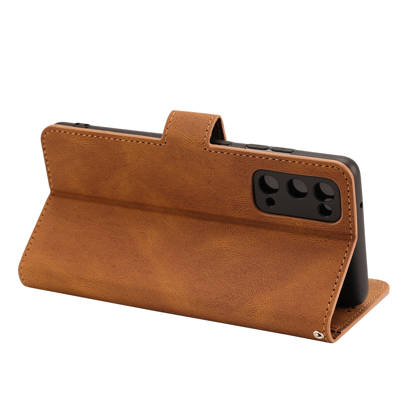 For Samsung Galaxy S20 FE/S20 Fan Edition/S20 FE 5G/S20 Fan Edition 5G/S20 Lite/S20 FE 2022 Classic Style PU Leather Phone Cover Shell with Wallet and Stand - Light Brown