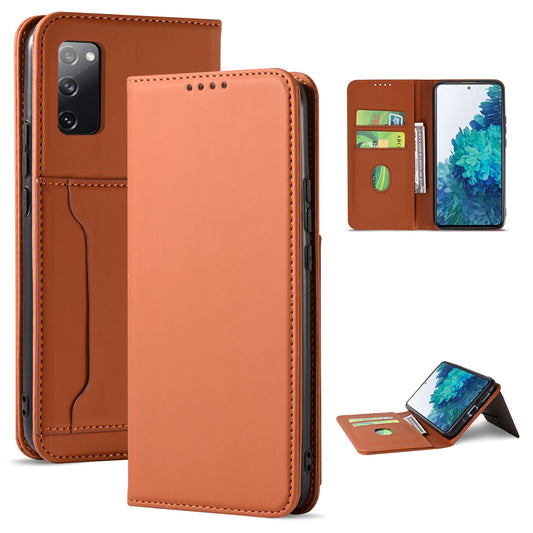 For Samsung Galaxy S20 FE/S20 Fan Edition/S20 FE 5G/S20 Fan Edition 5G/S20 Lite/S20 FE 2022 Liquid Silicone Touch Leather Case - Brown