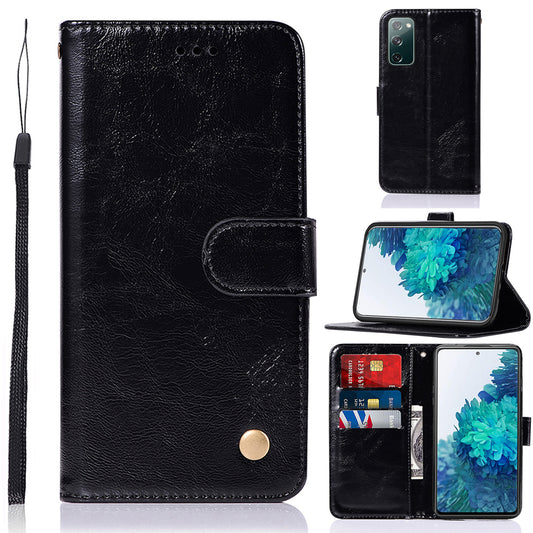 For Samsung Galaxy S20 FE/S20 Fan Edition/S20 FE 5G/S20 Fan Edition 5G/S20 Lite/S20 FE 2022 Imprinted Dream Catcher Owl Leather Wallet Case - Black