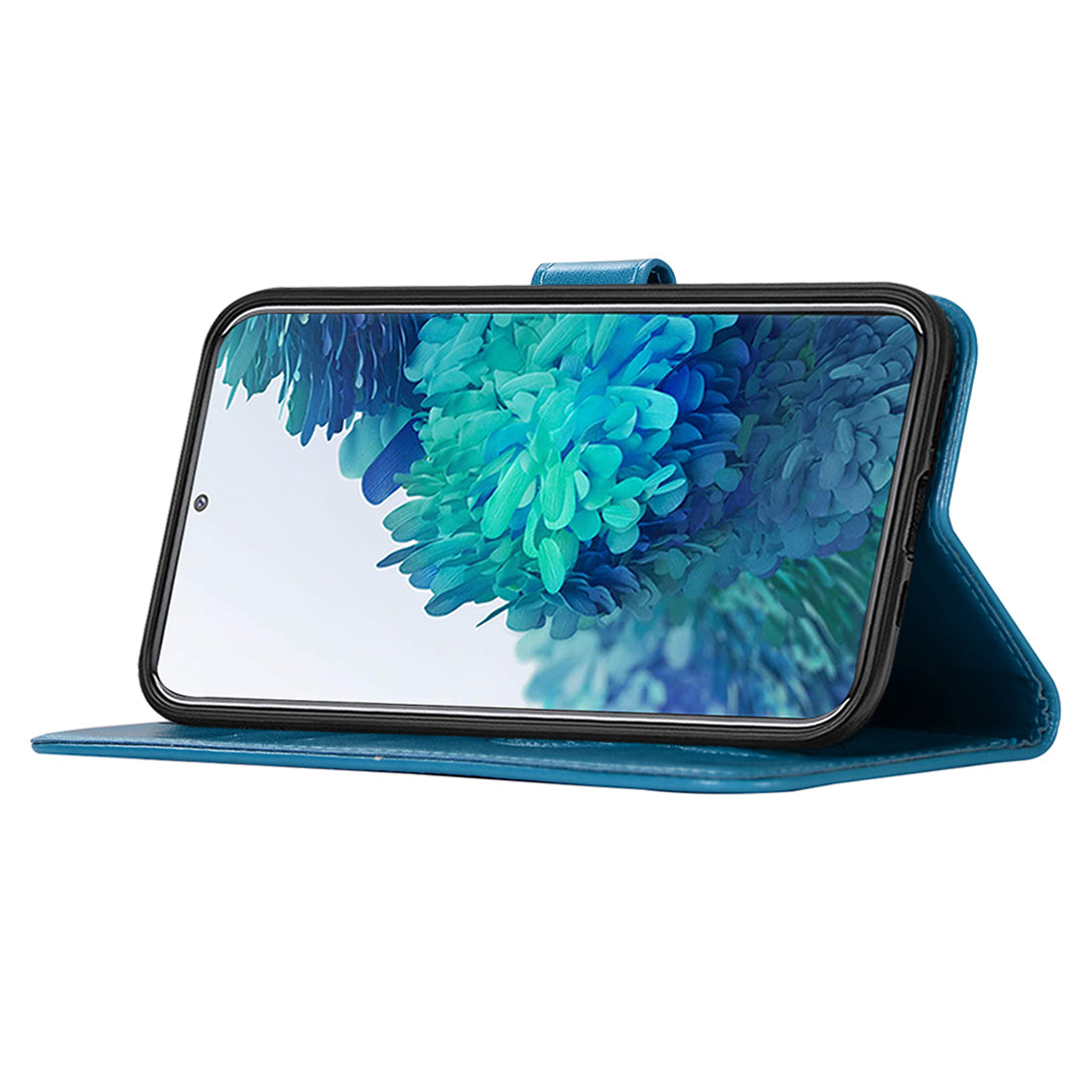 For Samsung Galaxy S20 FE/S20 Fan Edition/S20 FE 5G/S20 Fan Edition 5G/S20 Lite/S20 FE 2022 Imprinted Dream Catcher Owl Leather Wallet Case - Blue
