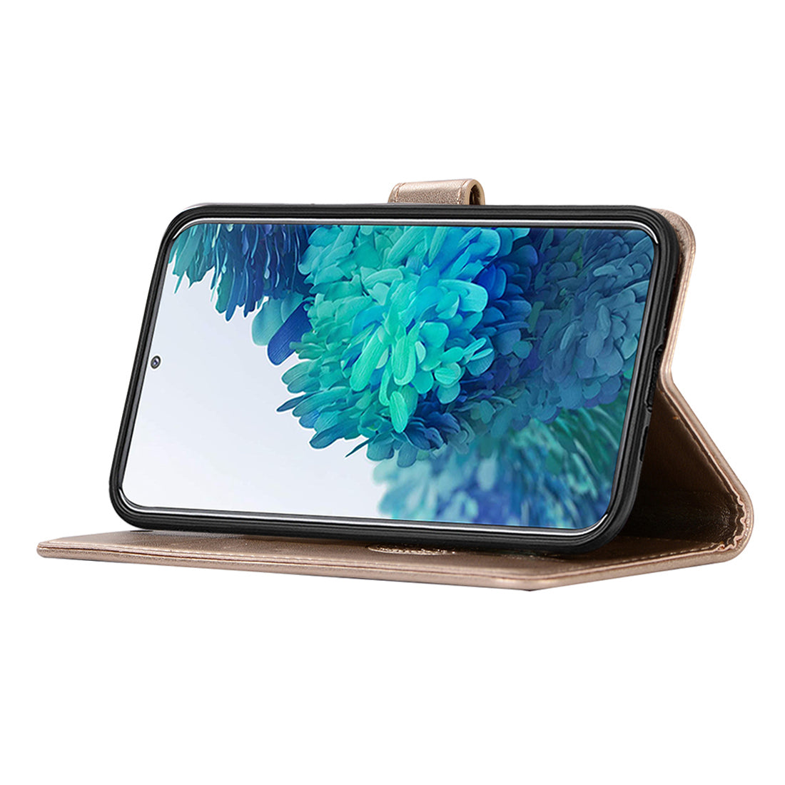 For Samsung Galaxy S20 FE/S20 Fan Edition/S20 FE 5G/S20 Fan Edition 5G/S20 Lite/S20 FE 2022 Imprinted Dream Catcher Owl Leather Wallet Case - Gold