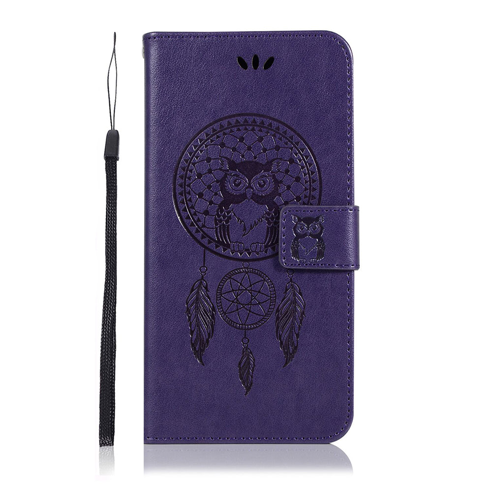 For Samsung Galaxy S20 FE/S20 Fan Edition/S20 FE 5G/S20 Fan Edition 5G/S20 Lite/S20 FE 2022 Imprinted Dream Catcher Owl Leather Wallet