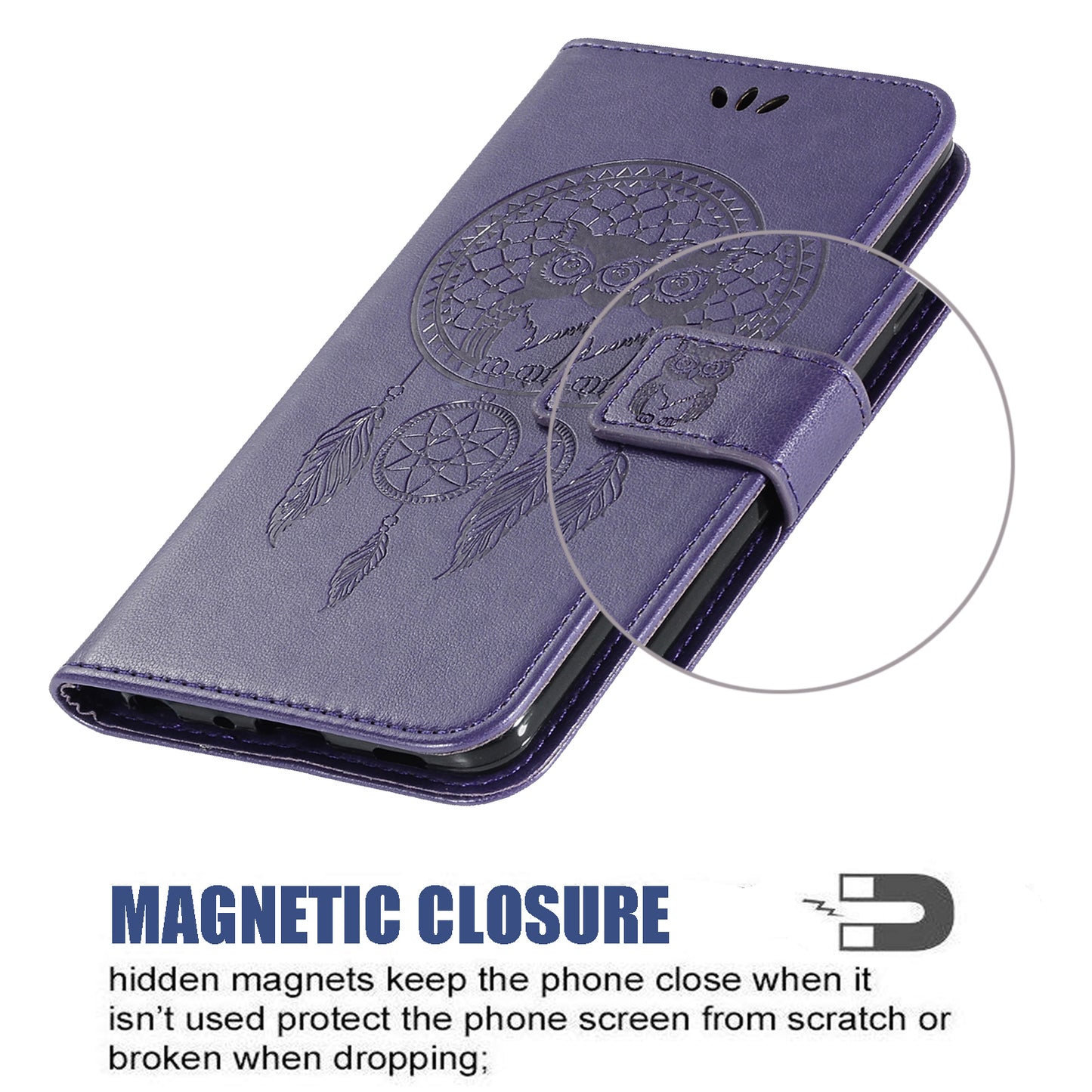 For Samsung Galaxy S20 FE/S20 Fan Edition/S20 FE 5G/S20 Fan Edition 5G/S20 Lite/S20 FE 2022 Imprinted Dream Catcher Owl Leather Wallet