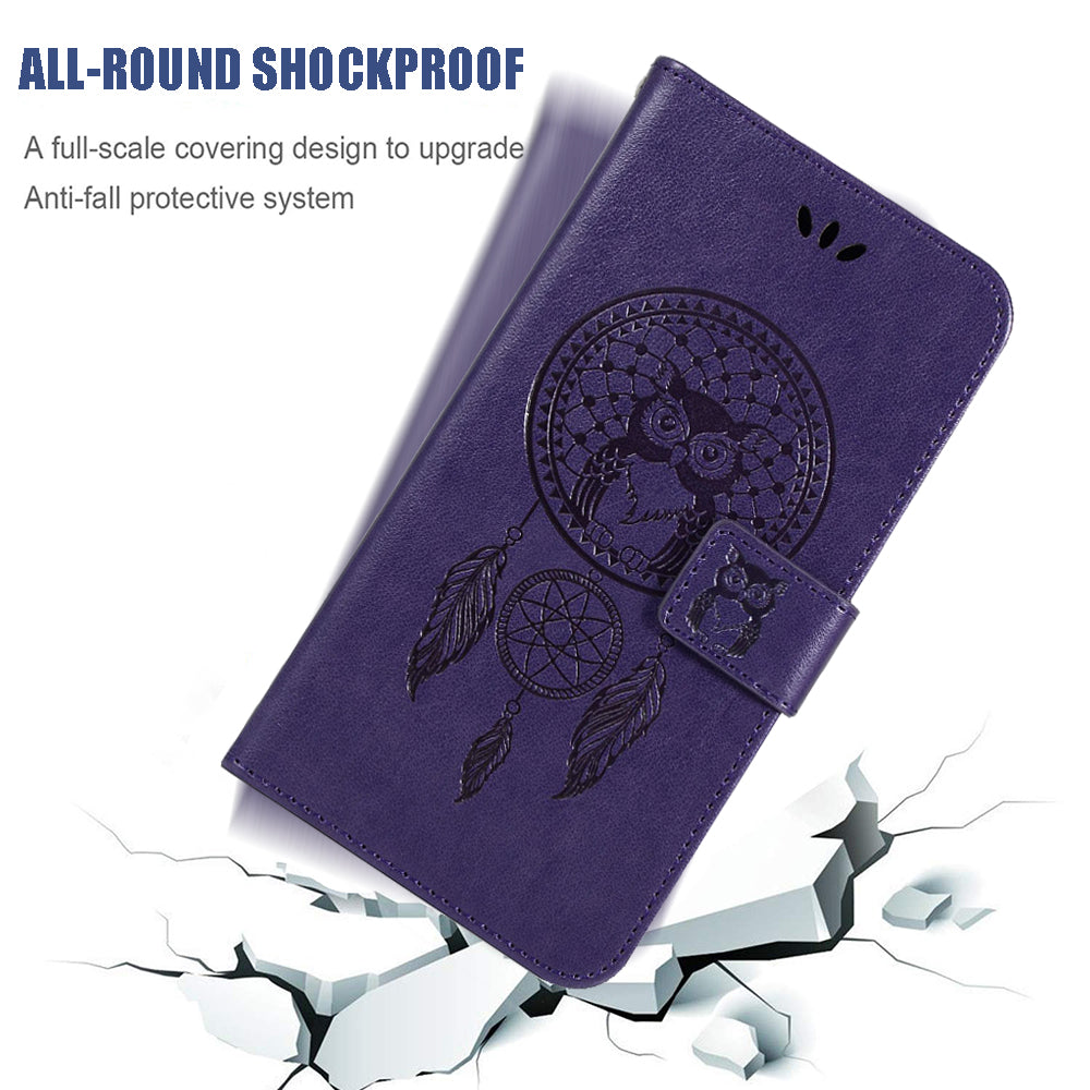 For Samsung Galaxy S20 FE/S20 Fan Edition/S20 FE 5G/S20 Fan Edition 5G/S20 Lite/S20 FE 2022 Imprinted Dream Catcher Owl Leather Wallet