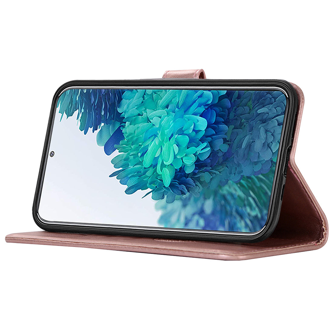 For Samsung Galaxy S20 FE/S20 Fan Edition/S20 FE 5G/S20 Fan Edition 5G/S20 Lite/S20 FE 2022 Imprinted Dream Catcher Owl Leather Wallet Case - Rose Gold