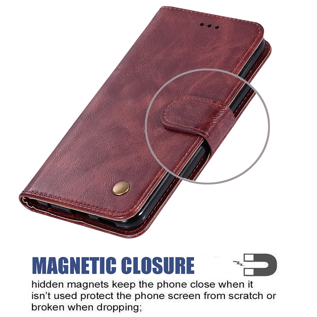 For Samsung Galaxy S20 FE/S20 Fan Edition/S20 FE 5G/S20 Fan Edition 5G/S20 Lite/S20 FE 2022 Wallet Stand Leather Vintage Style Cell Phone Cover Case - Wine Red