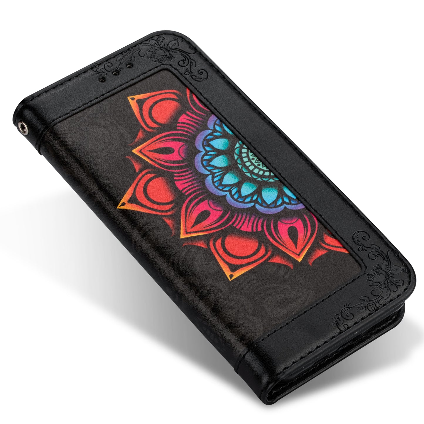 For Samsung Galaxy S20 FE/S20 Fan Edition/S20 FE 5G/S20 Fan Edition 5G/S20 Lite/S20 FE 2022 Flower Patterned PU Leather Wallet Stand Shell Cover - Black