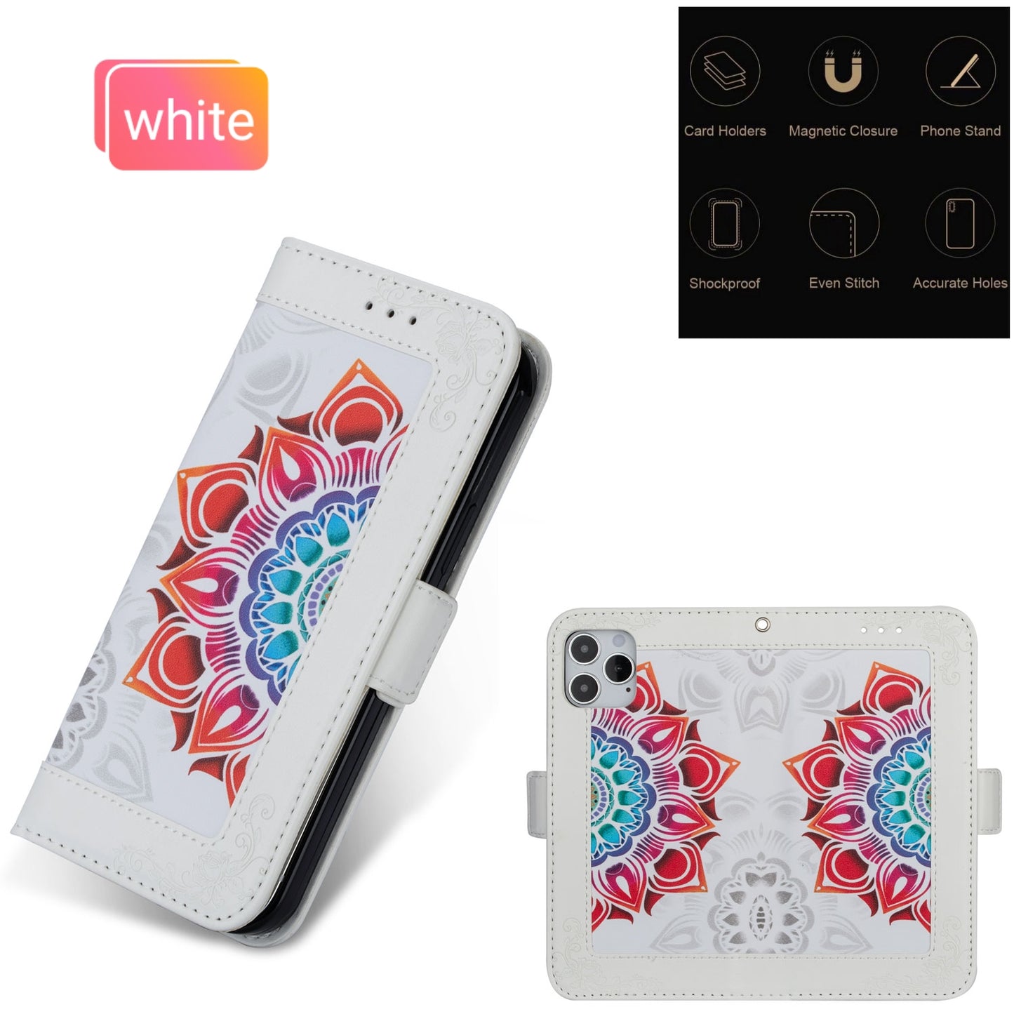 For Samsung Galaxy S20 FE/S20 Fan Edition/S20 FE 5G/S20 Fan Edition 5G/S20 Lite/S20 FE 2022 Flower Patterned PU Leather Wallet Stand Shell Cover - White