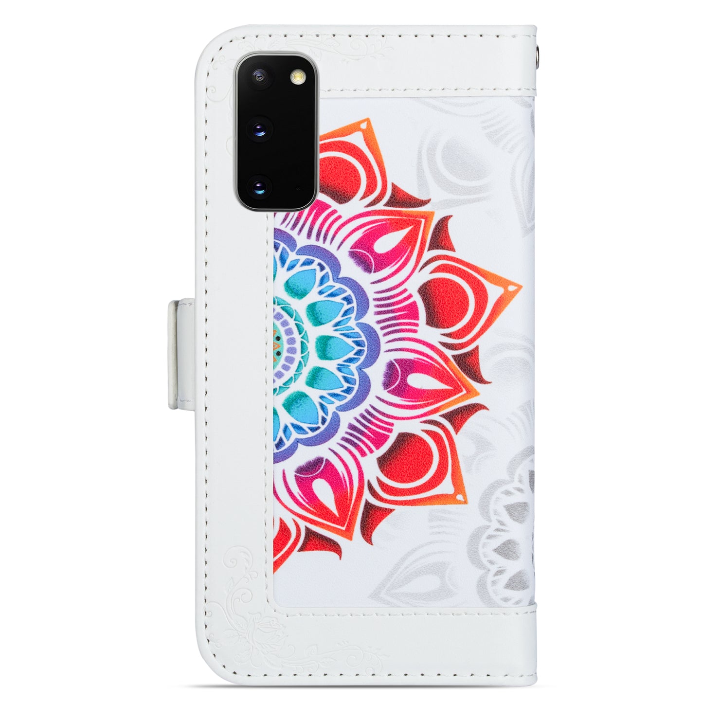 For Samsung Galaxy S20 FE/S20 Fan Edition/S20 FE 5G/S20 Fan Edition 5G/S20 Lite/S20 FE 2022 Flower Patterned PU Leather Wallet Stand Shell Cover - White