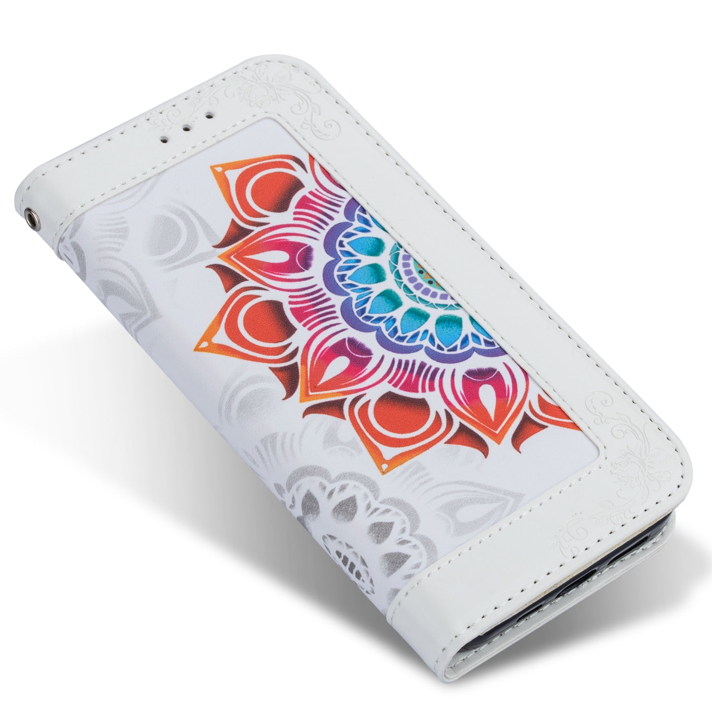 For Samsung Galaxy S20 FE/S20 Fan Edition/S20 FE 5G/S20 Fan Edition 5G/S20 Lite/S20 FE 2022 Flower Patterned PU Leather Wallet Stand Shell Cover - White