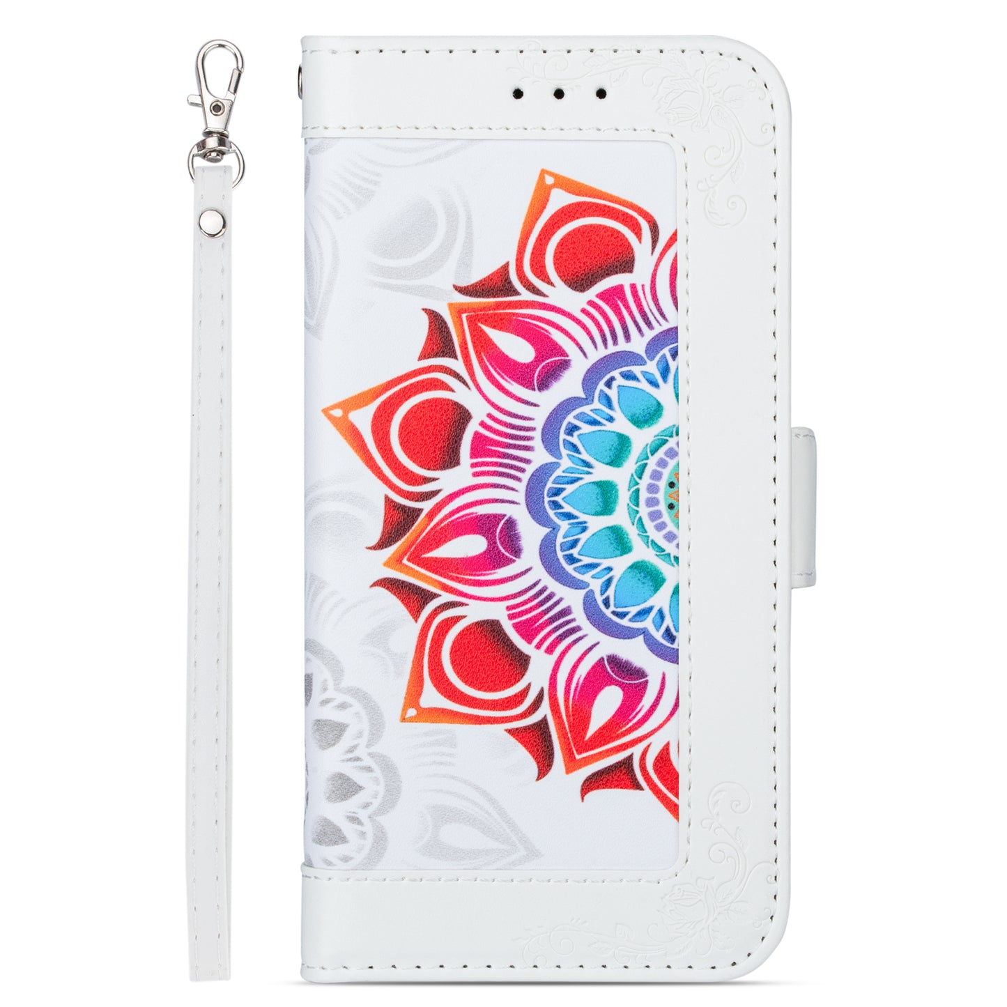 For Samsung Galaxy S20 FE/S20 Fan Edition/S20 FE 5G/S20 Fan Edition 5G/S20 Lite/S20 FE 2022 Flower Patterned PU Leather Wallet Stand Shell Cover - White