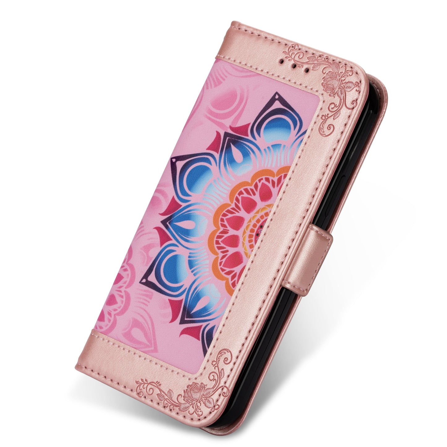 For Samsung Galaxy S20 FE/S20 Fan Edition/S20 FE 5G/S20 Fan Edition 5G/S20 Lite/S20 FE 2022 Flower Patterned PU Leather Wallet Stand Shell Cover - Rose Gold