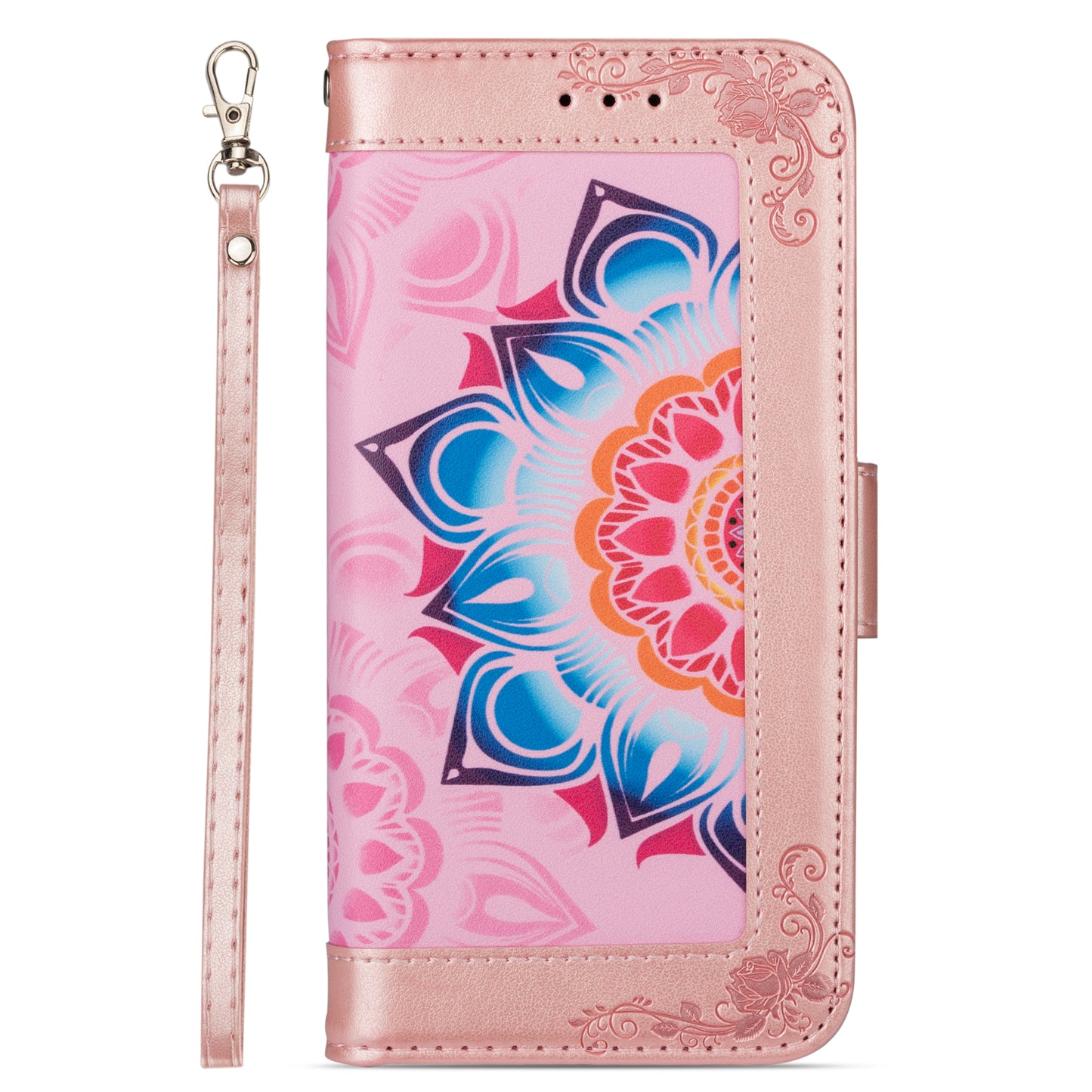 For Samsung Galaxy S20 FE/S20 Fan Edition/S20 FE 5G/S20 Fan Edition 5G/S20 Lite/S20 FE 2022 Flower Patterned PU Leather Wallet Stand Shell Cover - Rose Gold